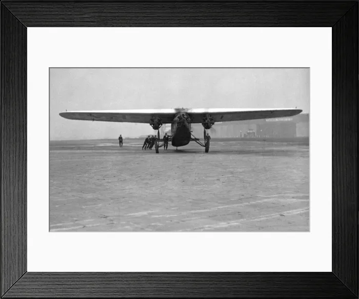 Framed Print : Aviator Charles Kingsford- Smith arrives at Croydon in a Fokker Trimotor aeroplane Framed Print : Aviator Charles Kingsford- Smith arrives at Croydon in a Fokker Trimotor aeroplane