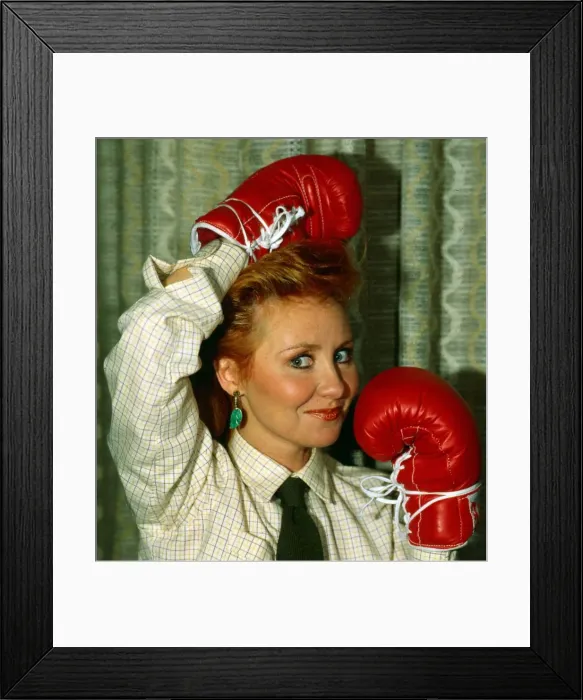 Framed Print : Lulu wearing boxing gloves February 1982 Framed Print : Lulu wearing boxing gloves February 1982