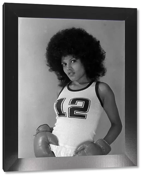 Marion Conteh 1974 sister of boxer John Conteh gloves Afro hair