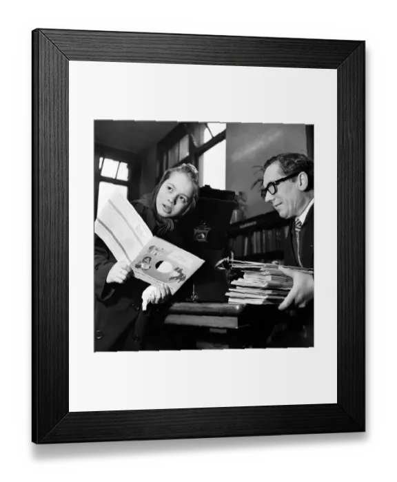 Framed Print : Children listerning to talking books at Bermondsey Library. January 1953 C6332-001