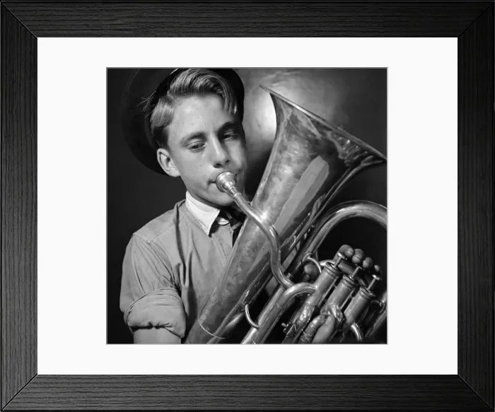 Framed Print : Euphonium Player. October 1952 C4784