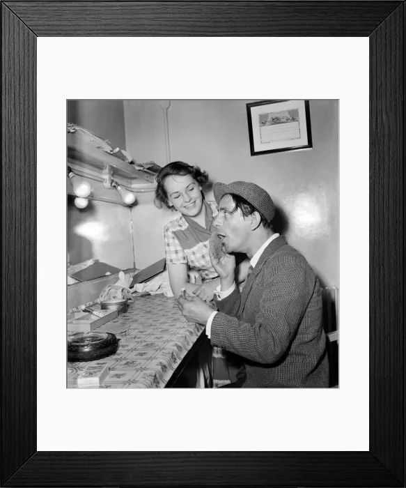 Framed Print : Norman Wisdom seen here in his dressing room. July 1952 C3374 001 Framed Print : Norman Wisdom seen here in his dressing room. July 1952 C3374 001