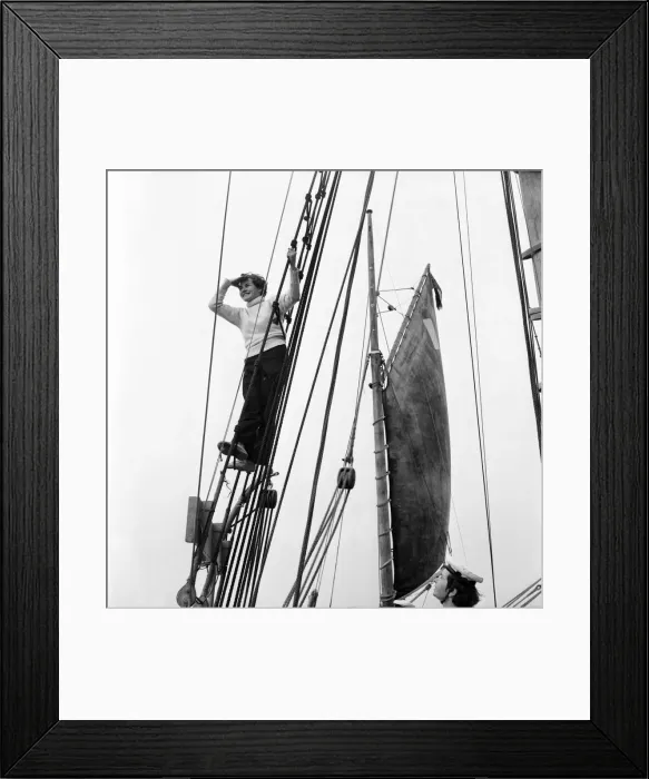 Framed Print : Sailors and cadets of the under 21 sailing club seen here aboard the Brixham fishing Framed Print : Sailors and cadets of the under 21 sailing club seen here aboard the Brixham fishing