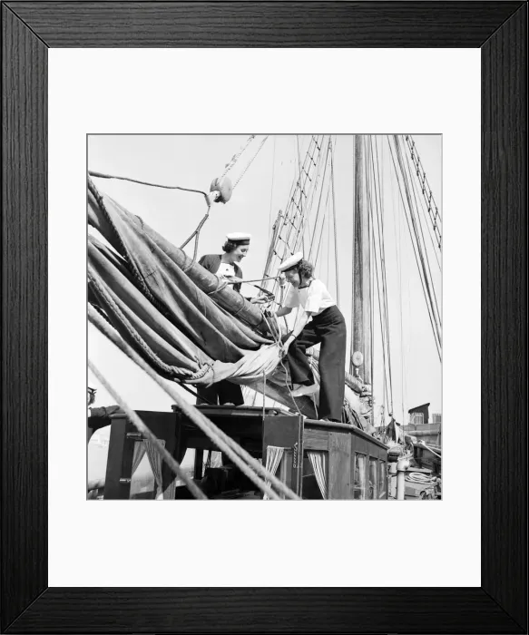 Framed Print : Sailors and cadets of the under 21 sailing club seen here aboard the Brixham fishing Framed Print : Sailors and cadets of the under 21 sailing club seen here aboard the Brixham fishing