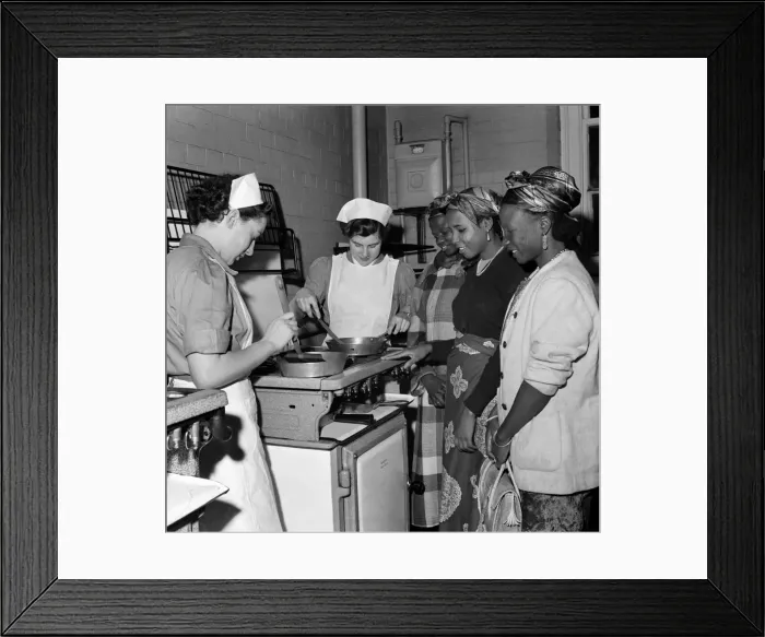 Framed Print : Nigerian women seen here during a visit to the School of Housecraft, in Manchester Framed Print : Nigerian women seen here during a visit to the School of Housecraft, in Manchester