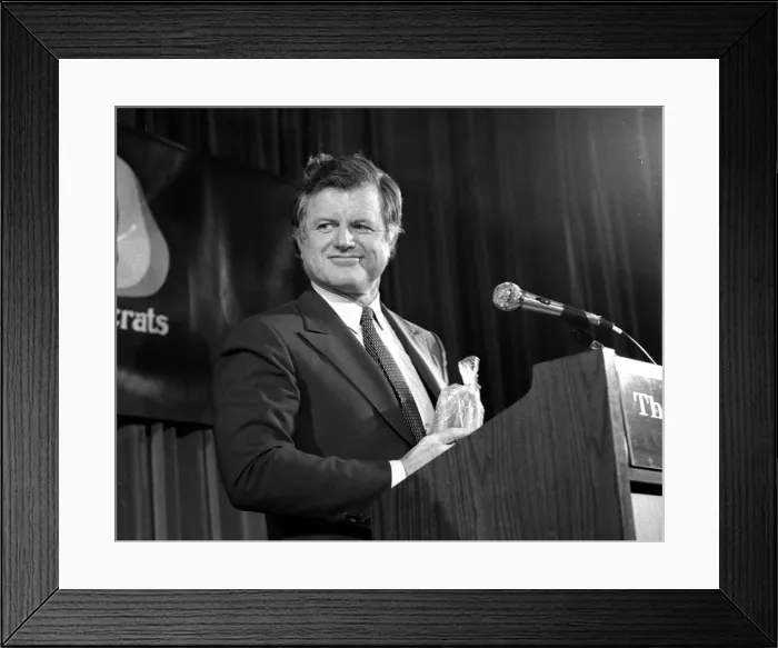 Framed Print : American senator Edward Kennedy during the Democratic party National Convention in New