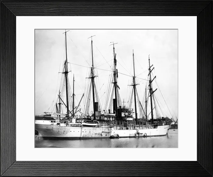 Framed Print : The German five-masted barque sailing ship Werner Vinnen arrived at Tyne Dock with a