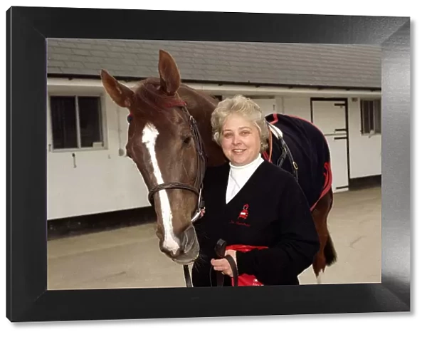 Racehorse trainer Jenny Pitman with Cheltenham Gold Cup hopeful Royal Athlete