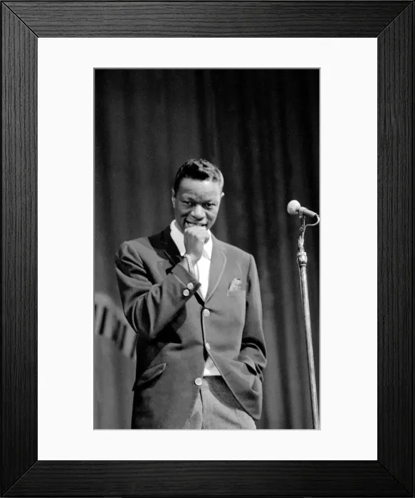 Framed Print : Nat King Cole at the Royal command show in London Framed Print : Nat King Cole at the Royal command show in London