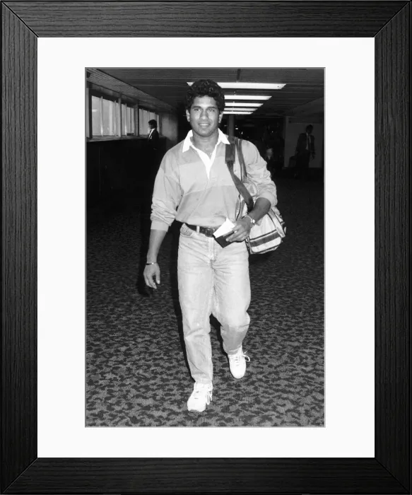 Framed Print : Sachin Tendulkar April 1992 Cricket Player London Heathrow Framed Print : Sachin Tendulkar April 1992 Cricket Player London Heathrow