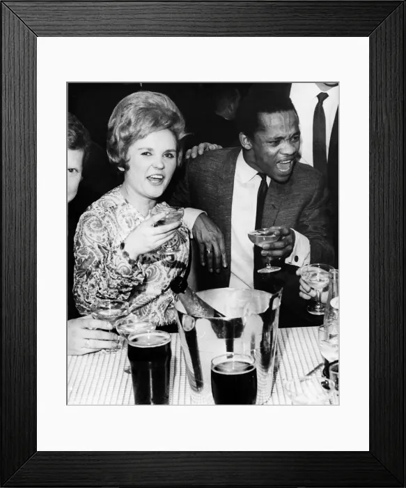 Framed Print : Pop singer Danny Williams Jan 1965 pictured in a Leeds night club with Cabaret artist Framed Print : Pop singer Danny Williams Jan 1965 pictured in a Leeds night club with Cabaret artist
