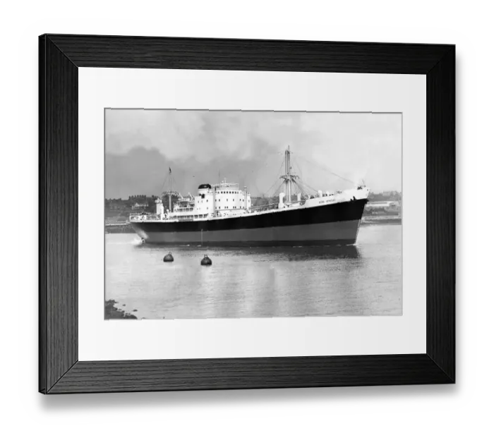 Framed Print : The new 16, 240-ton dead weight cargo ship King Aegeus leaves the North Eastern Marine Framed Print : The new 16, 240-ton dead weight cargo ship King Aegeus leaves the North Eastern Marine