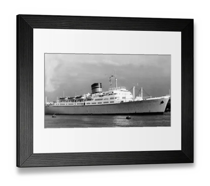Framed Print : The ship Ocean Monarch (now called Varna) arrives at the River Tyne for her annual refit Framed Print : The ship Ocean Monarch (now called Varna) arrives at the River Tyne for her annual refit
