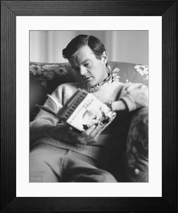 Framed Print : Historian Allan Clark 37 seen here at home reading his latest work Barbarossa the Nazi Framed Print : Historian Allan Clark 37 seen here at home reading his latest work Barbarossa the Nazi