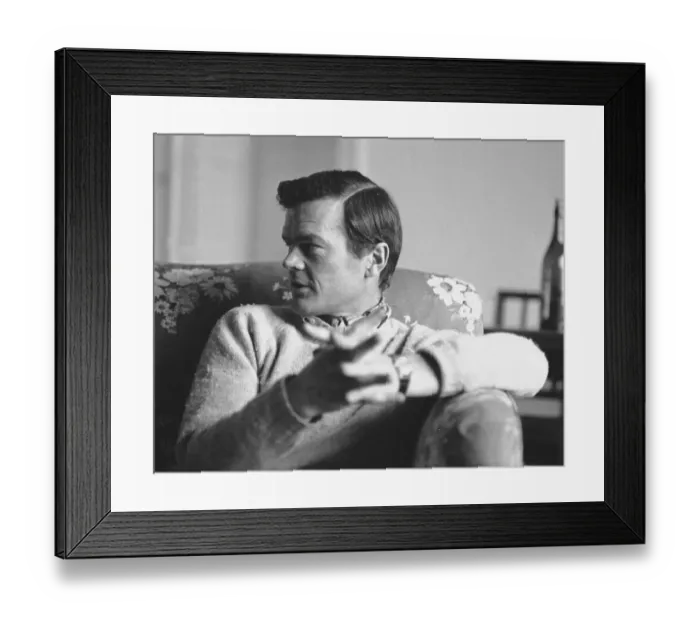 Framed Print : Historian Allan Clark 37 seen here at home. April 18th 1965 Framed Print : Historian Allan Clark 37 seen here at home. April 18th 1965