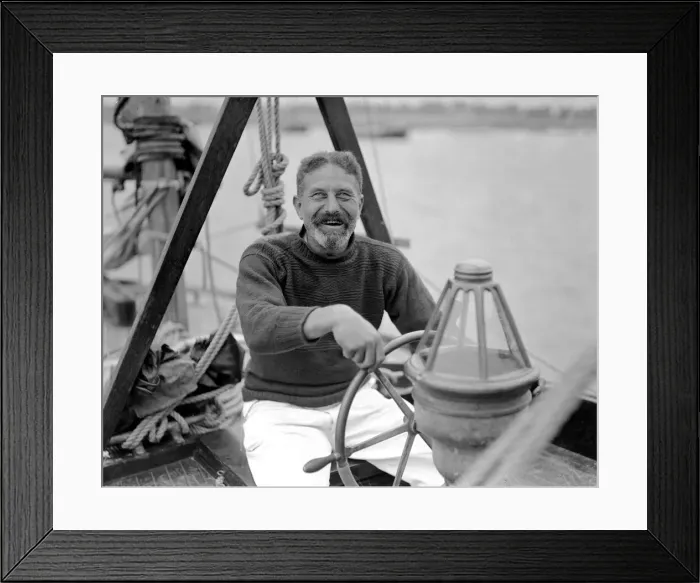 Framed Print : Sailors B Houghton on board the Atlantic yacht. 10th August 1921 Framed Print : Sailors B Houghton on board the Atlantic yacht. 10th August 1921
