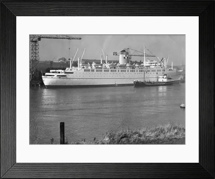 Framed Print : The new liner Empress of England ship (now called Ocean Monarch 1970