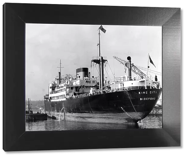 The cargo ship King City seen leaving South Dock, River Wear, Sunderland