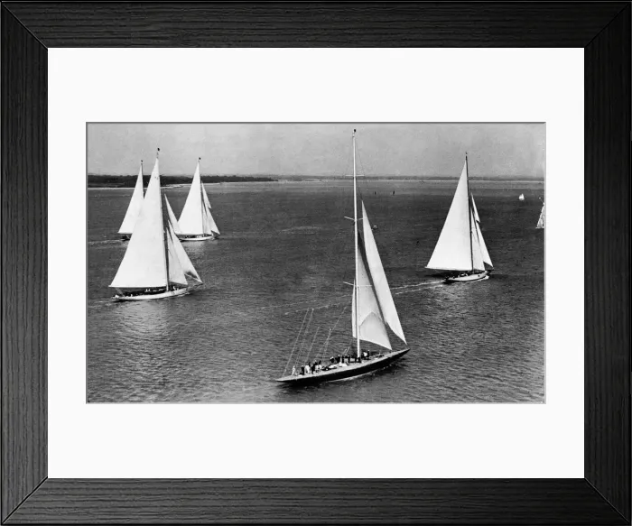 Framed Print : Yachts Shamrock V, Velsheda, Astra, Candida and Endeavour sailing on the Solent Framed Print : Yachts Shamrock V, Velsheda, Astra, Candida and Endeavour sailing on the Solent
