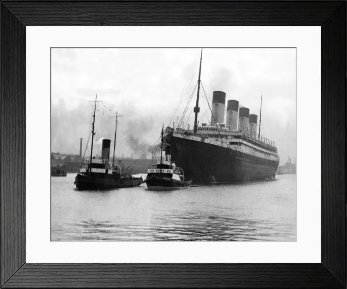 Framed Print : The Former Crack liner ship Olympic proceeding up the River Tyne to Jarrow