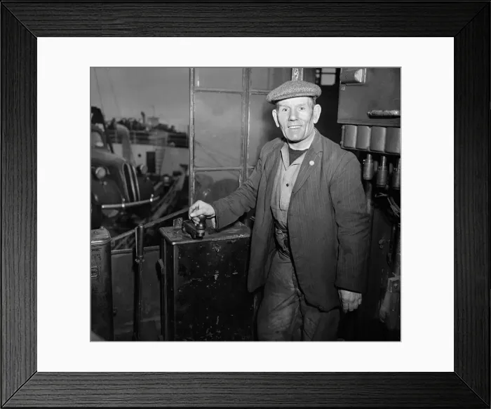 Framed Print : A crane operator seen here lifting one of the Ford Prefects Framed Print : A crane operator seen here lifting one of the Ford Prefects