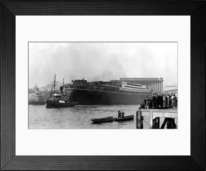 Framed Print : The 27, 000 tons motor liner ship the Dominion Monarch built at a Wallsend shipyard Framed Print : The 27, 000 tons motor liner ship the Dominion Monarch built at a Wallsend shipyard