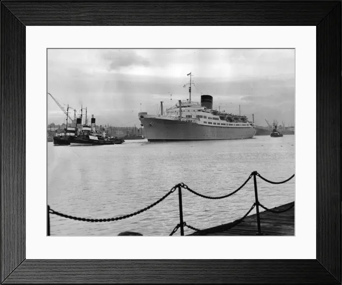 Framed Print : The ship Ocean Monarch (now called Varna) leaves the River Tyne Framed Print : The ship Ocean Monarch (now called Varna) leaves the River Tyne