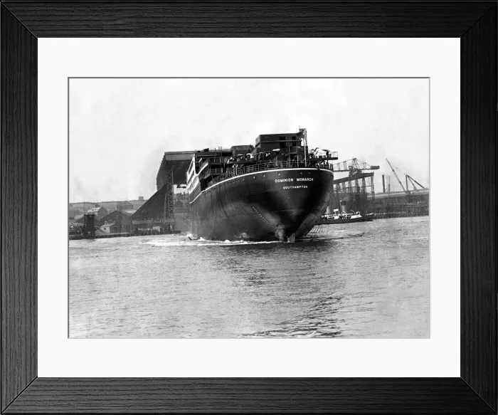 Framed Print : The 27, 000 tons motor liner ship the Dominion Monarch built at a Wallsend shipyard Framed Print : The 27, 000 tons motor liner ship the Dominion Monarch built at a Wallsend shipyard
