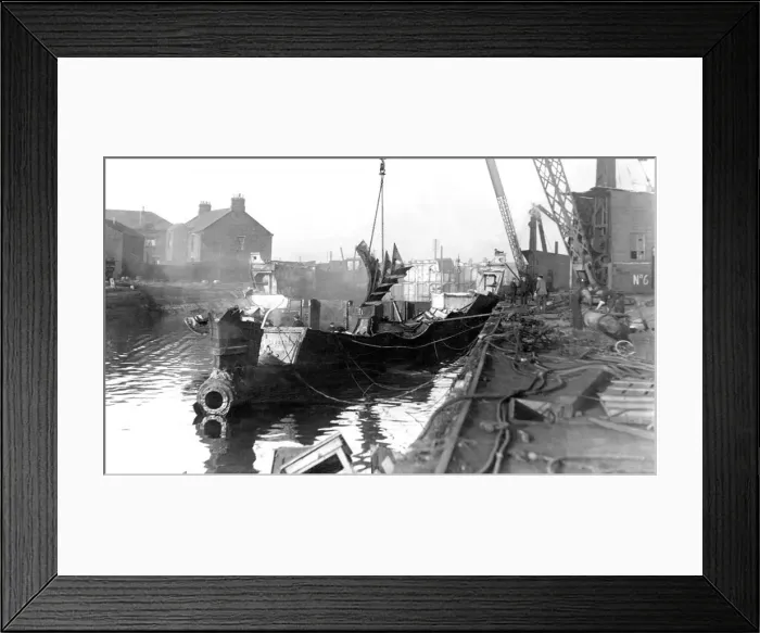 Framed Print : Once the proud Cunard liner, Carmania, this is all that remains of her at the Blyth ship