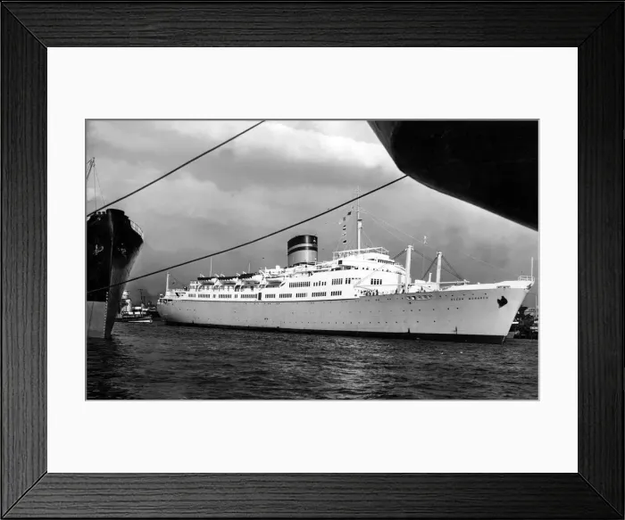 Framed Print : The ship Ocean Monarch (now called Varna) arrives at the River Tyne for her annual refit Framed Print : The ship Ocean Monarch (now called Varna) arrives at the River Tyne for her annual refit