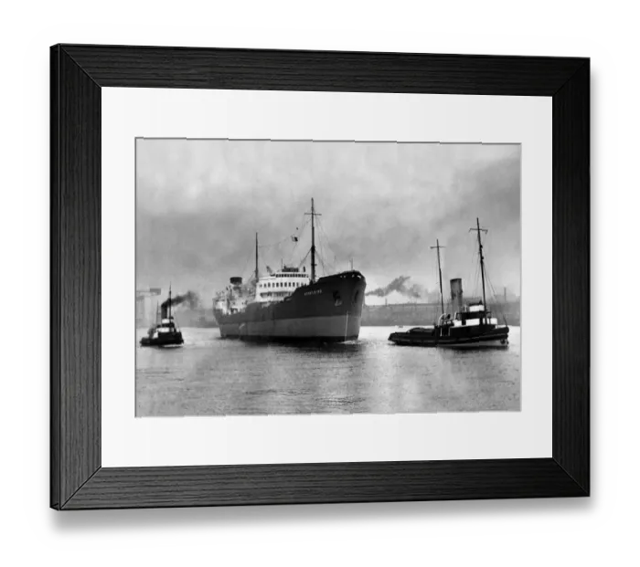 Framed Print : The new tanker Athelking moves downstream for her sea trials