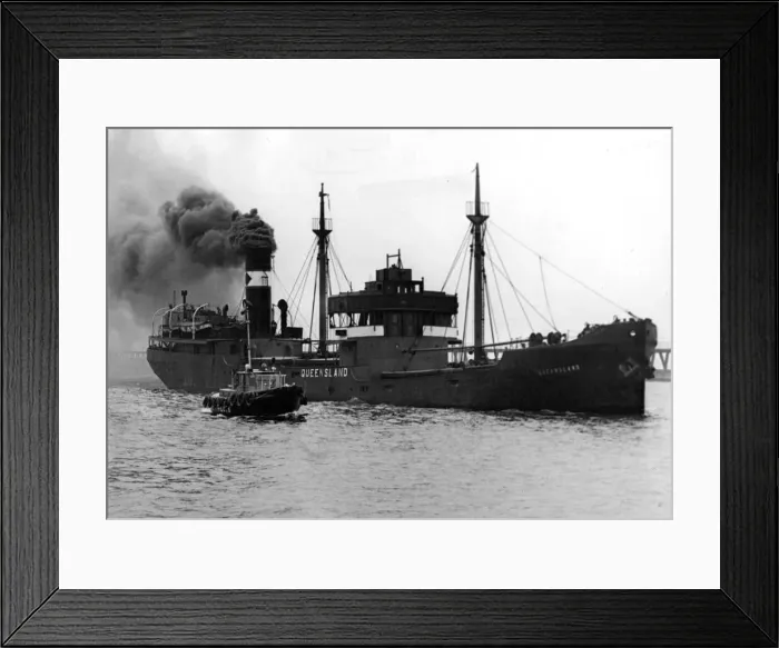 Framed Print : The ship Queensland leaves the Port of Blyth Framed Print : The ship Queensland leaves the Port of Blyth
