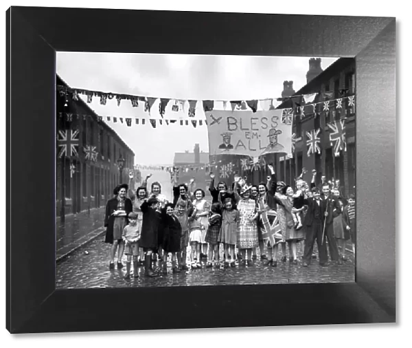 A street party in the Newton Heath district of Manchester during VE Day celebrations