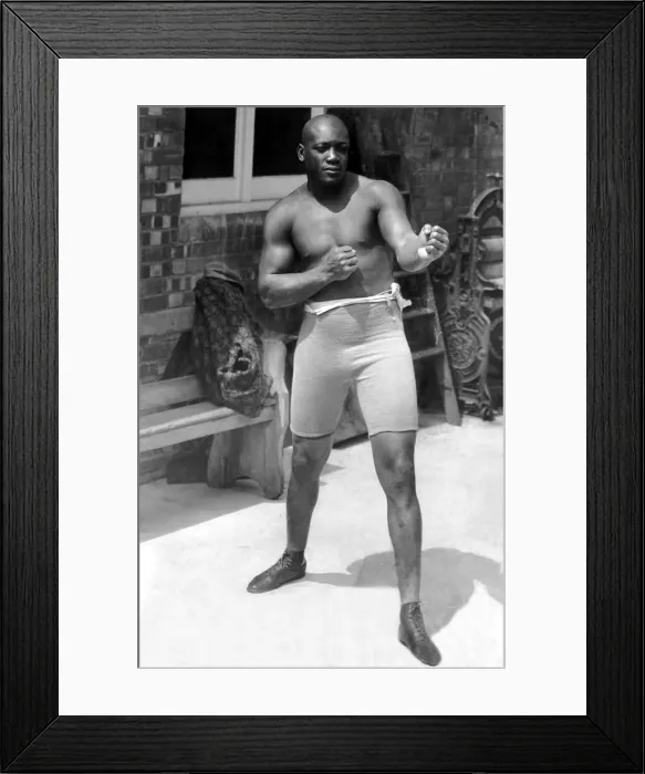 Framed Print : American boxer Jack Johnson in England Circa May 1908