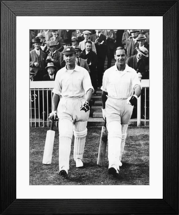 Framed Print : Herbert Sutcliffe with Jack Hobbs England Famous opening batsmen in June 1926