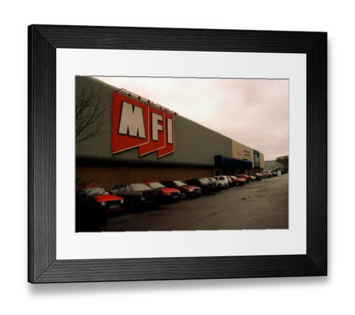 Framed Print : MFI Store in Wembley London February 1997 Stores Shopping Exterior