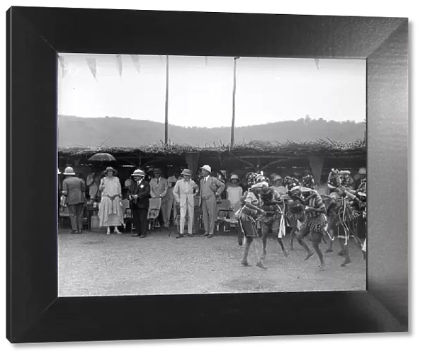 Prince of Wales watching Bundu girls dancers at Freetown