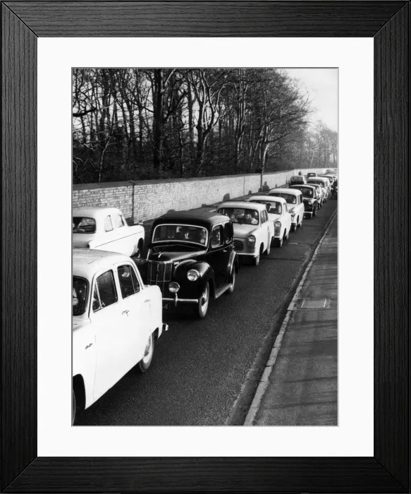 Framed Print : Traffic build up outside Southport in the Spring sunshine. 6th March 1961
