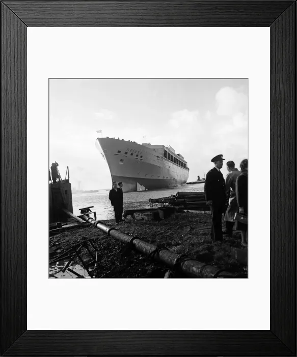 Framed Print : The Oriana after being launched at Barrow by Princess Alexandra Framed Print : The Oriana after being launched at Barrow by Princess Alexandra