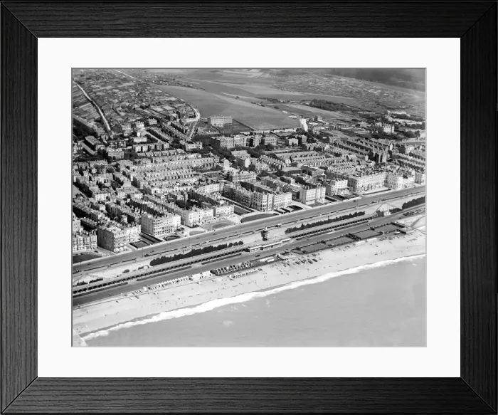 Framed Print : Aerial view of the sea front at Brighton September 1926 Framed Print : Aerial view of the sea front at Brighton September 1926