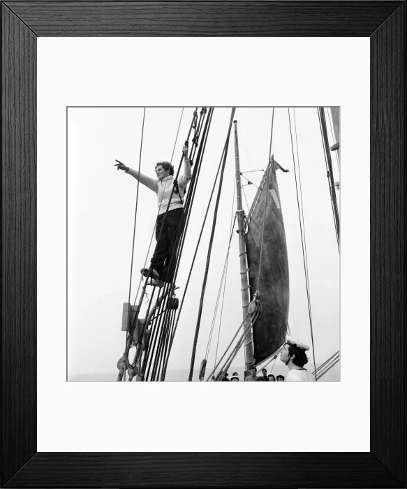 Framed Print : Sailors and cadets of the under 21 sailing club seen here aboard the Brixham fishing