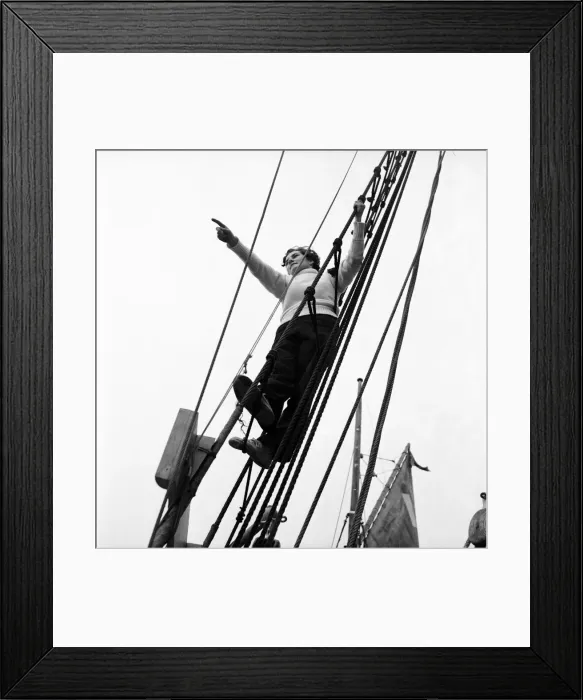 Framed Print : Sailors and cadets of the under 21 sailing club seen here aboard the Brixham fishing