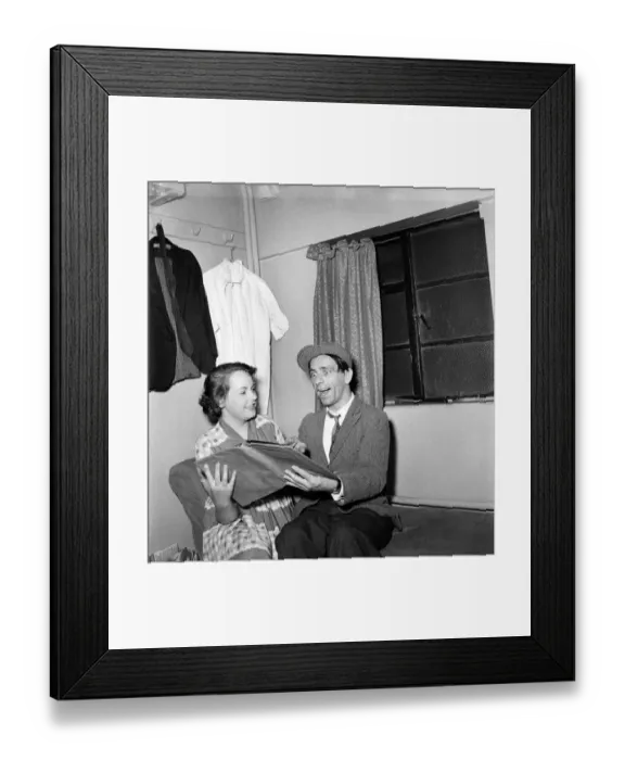 Framed Print : Norman Wisdom seen here in his dressing room. July 1952 C3374