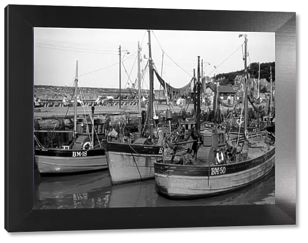 Fishing fleet at Brixham, Devon laying idle in harbour during the fishermens strike