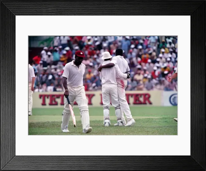 Framed Print : February 1990 90-1082-108 International Test Match Cricket. West Indies vs England