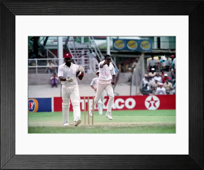 Framed Print : February 1990 90-1082-114 International Test Match Cricket. West Indies vs England