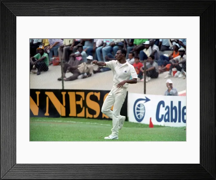 Framed Print : February 1990 90-1082-118 International Test Match Cricket. West Indies vs England