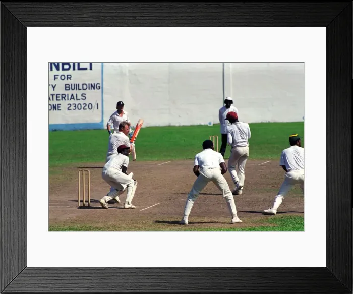 Framed Print : February 1990 90-1082-086 International Test Match Cricket. West Indies vs England