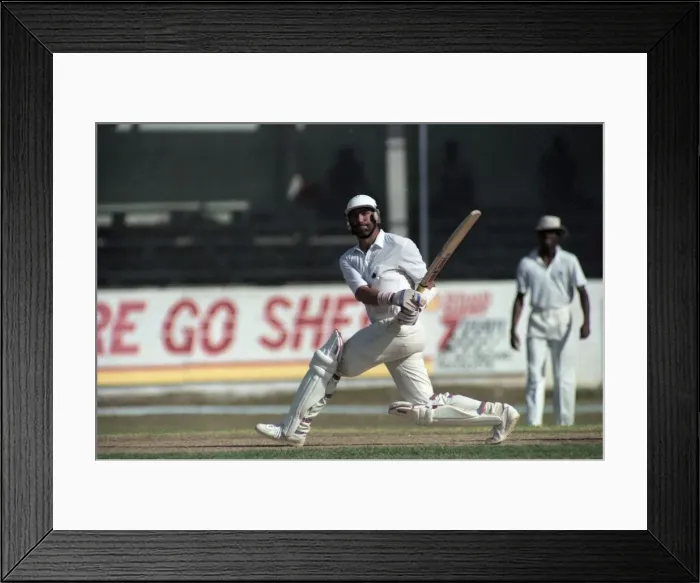 Framed Print : Cricket - Test. England v. Jamaica. February 1990 90-1064A Framed Print : Cricket - Test. England v. Jamaica. February 1990 90-1064A
