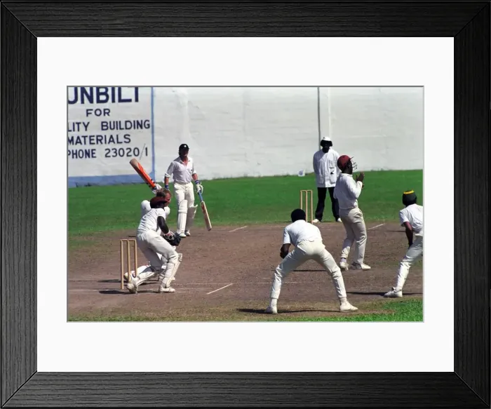Framed Print : February 1990 90-1082-066 International Test Match Cricket. West Indies vs England